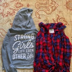 Justice flannel and hoodie 3 for $15!